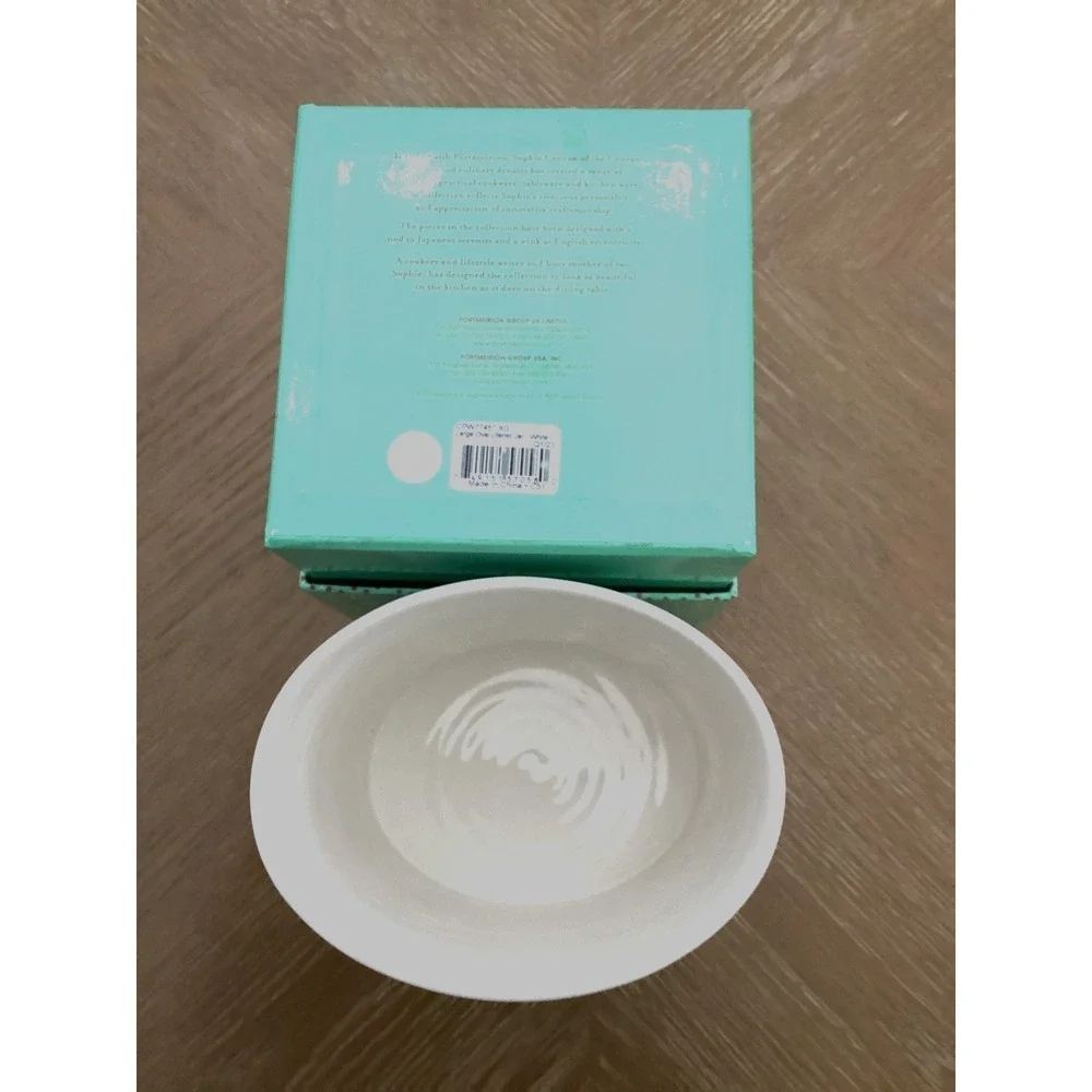 Sophie Conran For Portmeirion Large Oval Pottery Ribbed Utensil Jar NWOT